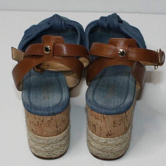 Michael by Michael Kors Maxwell Mid-Wedge Sandals Shoes in Light Denim size US 9 - Picture 5 of 7
